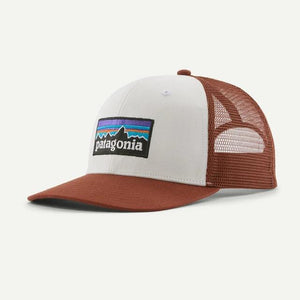 Patagonia P-6 Logo Trucker Hat WTRU White w/Rusty Red