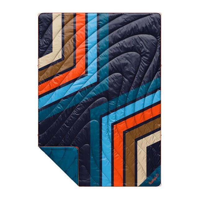 Rumpl Original Puffy Blanket - 1P Midnight Retro Stripes