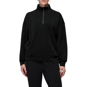 Prana W Shea Soft Relaxed Half Zip 001 Black