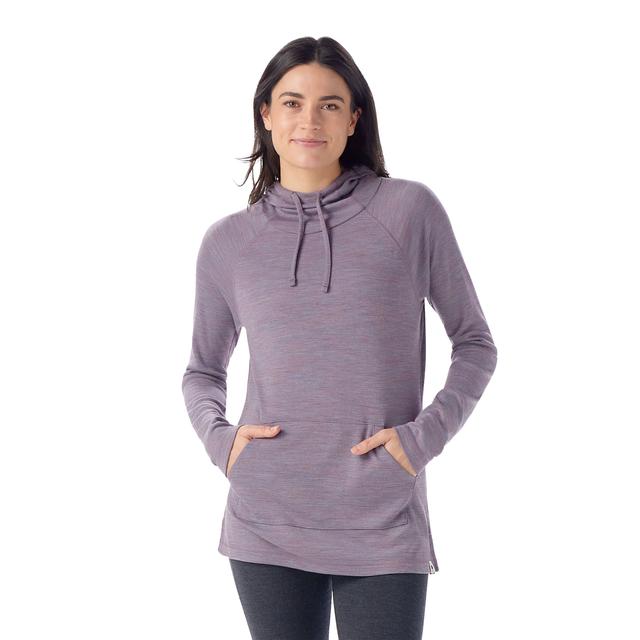 Smartwool Womens Thermal Drape Neck Hoodie N81 Chalk Violet Heather