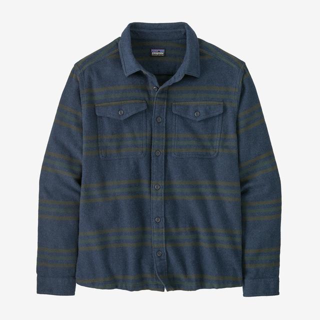 Patagonia M Fjord Flannel Shirt TSMB Treelined: Smolder Blue