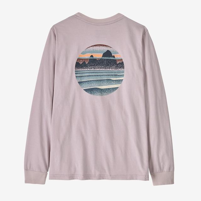 Patagonia Kids' Long-Sleeved Skyline Stencil T-Shirt ECPU Echo Purple