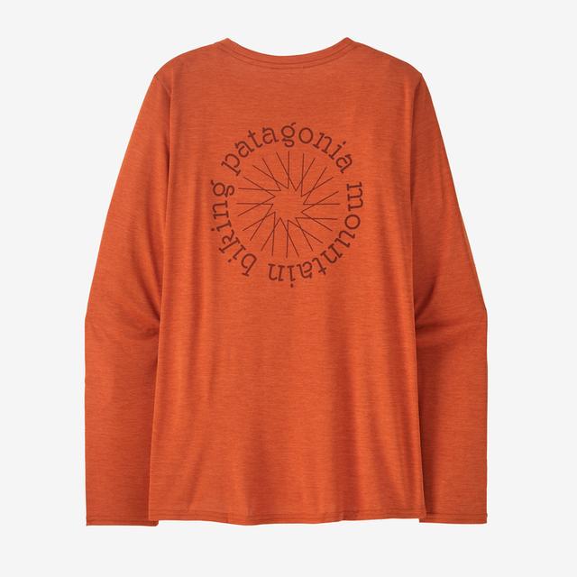 Patagonia Women&#39;s Long-Sleeved Cap Cool Daily Graphic Shirt - Lands SPRX Spoke Stencil: Redtail Rust X-Dye