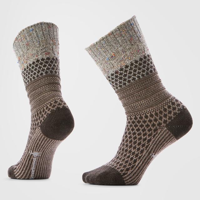 Smartwool Womens Everyday Popcorn Cable Crew Socks G26 Taupe/Natural Marble
