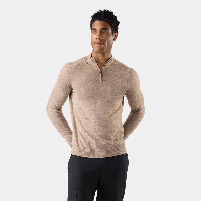 Smartwool Mens Sparwood 1/2 Zip Sweater R47 Mocha Heather Marl