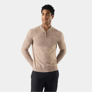 Smartwool Mens Sparwood 1/2 Zip Sweater R47 Mocha Heather Marl