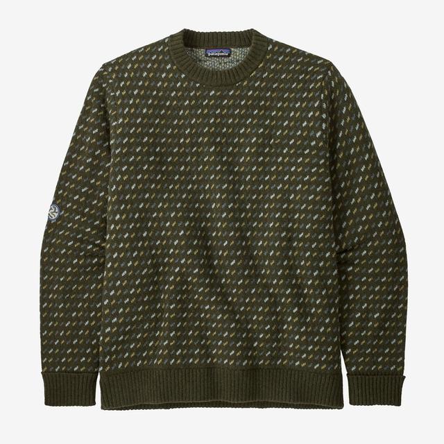 Patagonia Men&#39;s Recycled Wool Sweater FIPN Fisherman Stitch: Pine Needle Green