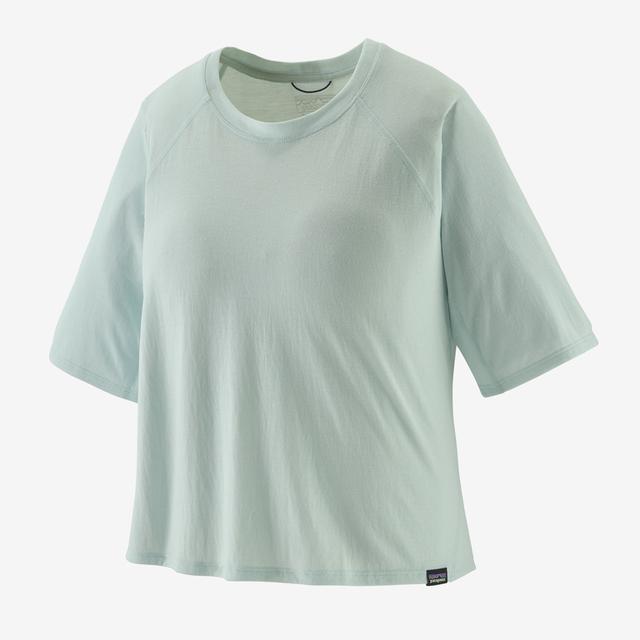 Patagonia Women&#39;s Short-Sleeve Capilene Cool Trail Cropped Shirt WPYG Wispy Green