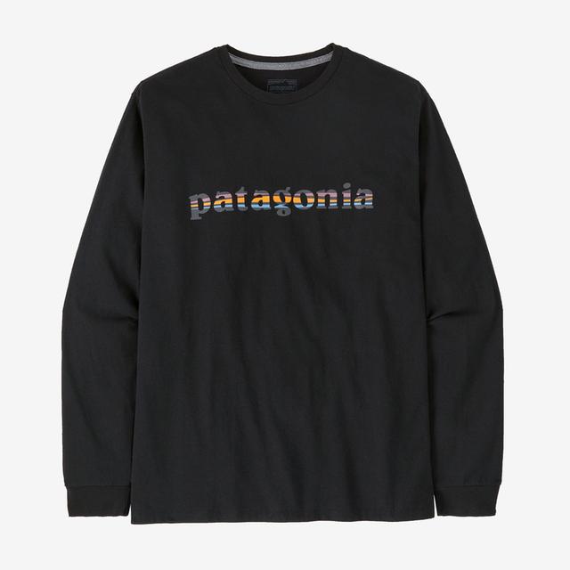 Patagonia M LS '73 Text Logo Responsibili-Tee BLK Black
