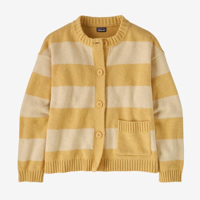 Patagonia W Recycled Wool Sweater Jkt HBN Happy Stripe: Beeswax Tan / S