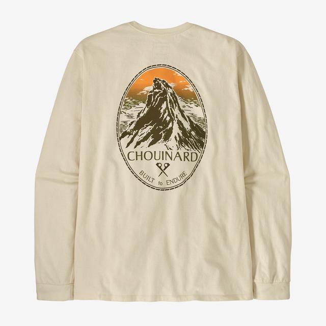 Patagonia M LS Chouinard Crest Responsibili-Tee BCW Birch White
