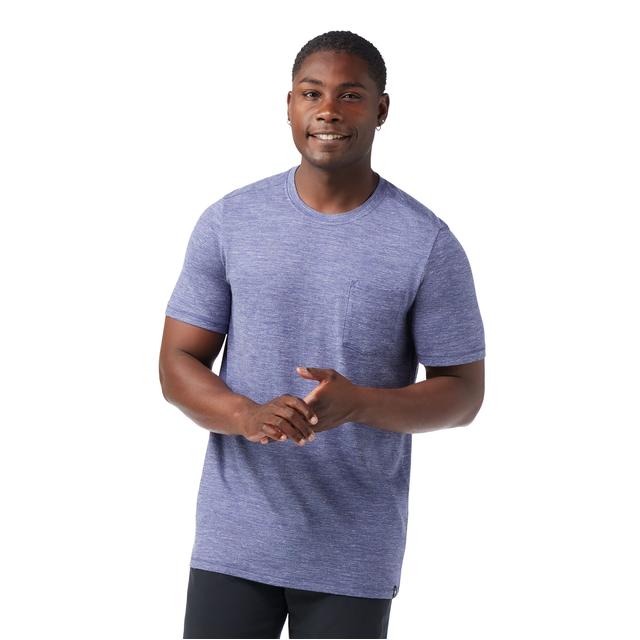 Smartwool Mens Merino Hemp Blend Pocket Tee P44 Nightfall Blue Heather