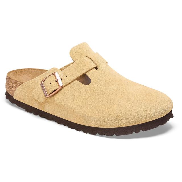 Birkenstock Boston Suede Leather Latte Cream