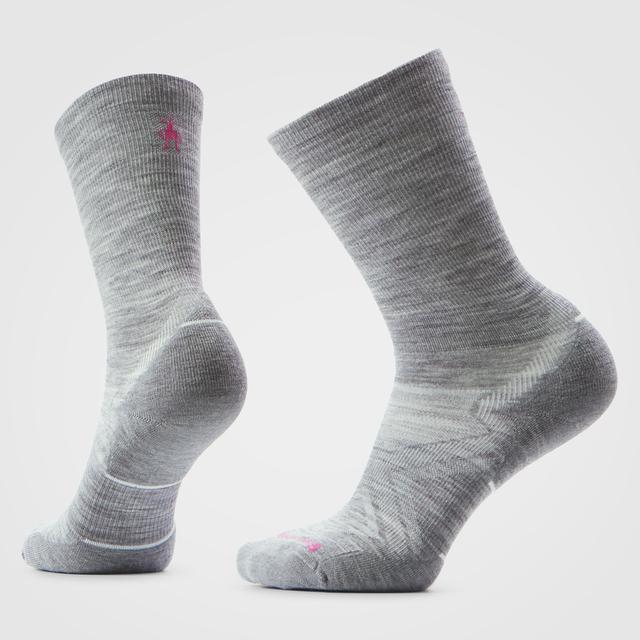 Smartwool Womens Run Cold Weather Targeted Cushion Crew Socks P74 Light Gray/White