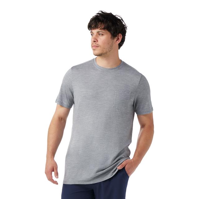 Smartwool Mens Merino Hemp Blend Pocket Tee 545 ight Gray Heather / L