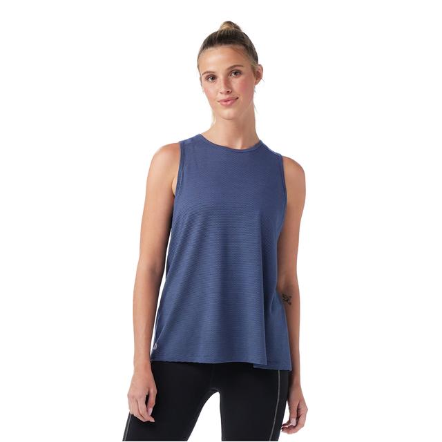 Smartwool Womens Active Mesh High Neck Tank P62 Nightfall Blue/Deep Navy