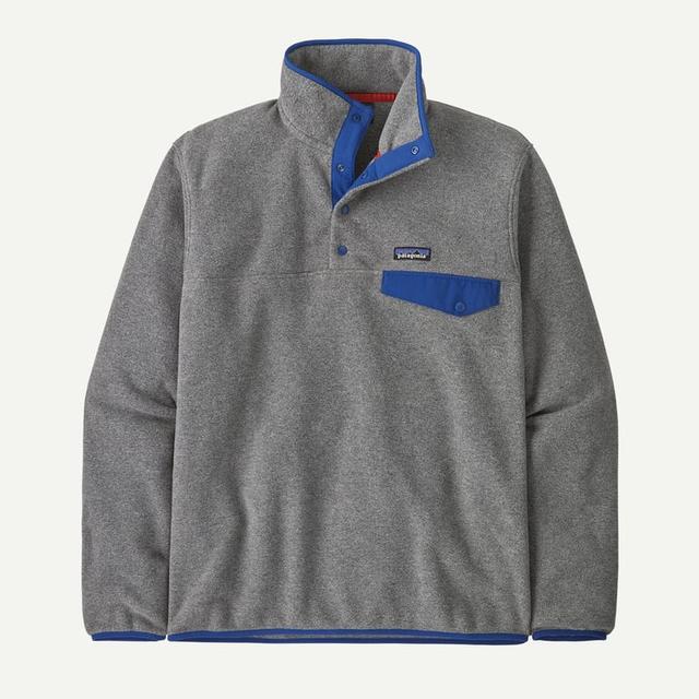 Patagonia Mens Lightweight Synchilla Snap-T Fleece Pullover Nickel w/Clement Blue