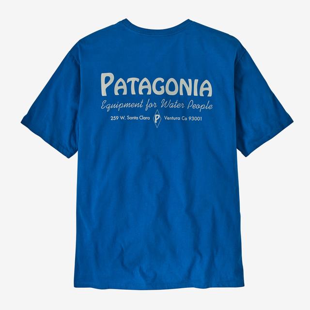 Patagonia Men's Water People Organic Pocket T-Shirt WPEL Water People Banner: Endless Blue