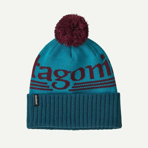 Patagonia Powder Town Beanie HLMA Hut Tripper Logo: Mako Blue