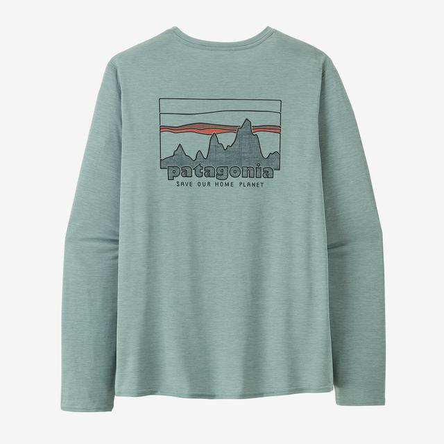 Patagonia Men's Long-Sleeved Cap Cool Daily Graphic Shirt SKTX '73 Skyline: Thermal Blue X-Dye