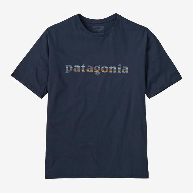 Patagonia M SS '73 Text Logo Organic T-Shirt NENA New Navy