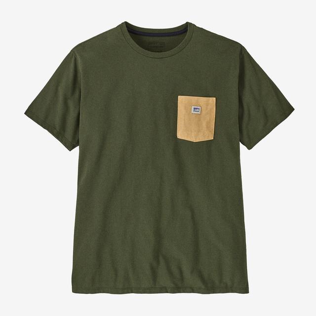 Patagonia Mens Shop Sticker Pocket Responsibili-Tee TPGN Torrey Pine Green