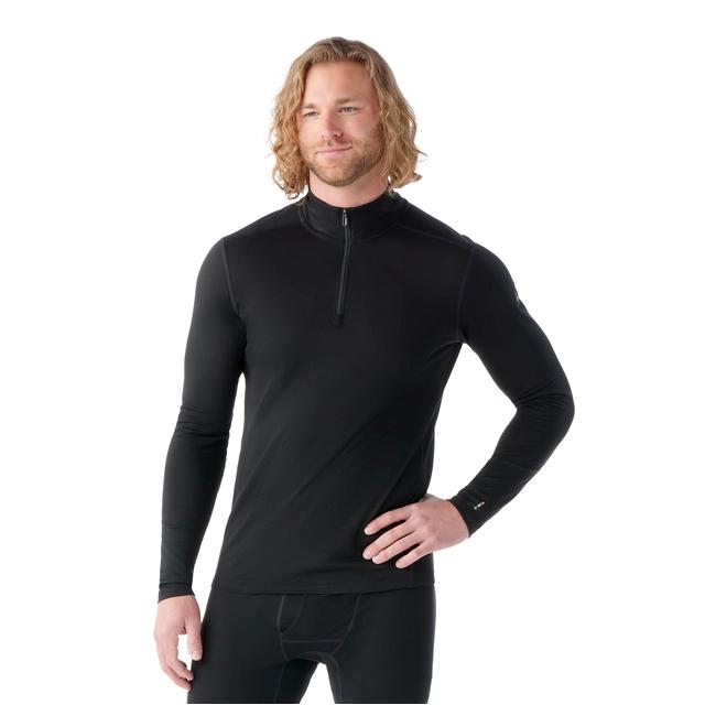Smartwool Mens Classic All-Season Merino Base Layer 1/4 Zip 001 Black