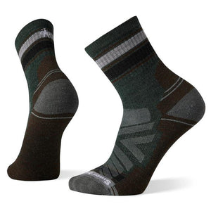 Smartwool Mens Hike Light Cushion Striped Mid Crew Socks G51 Dark Sage