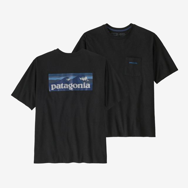 Patagonia Men's Boardshort Logo Pocket Responsibili-Tee INBK Ink Black