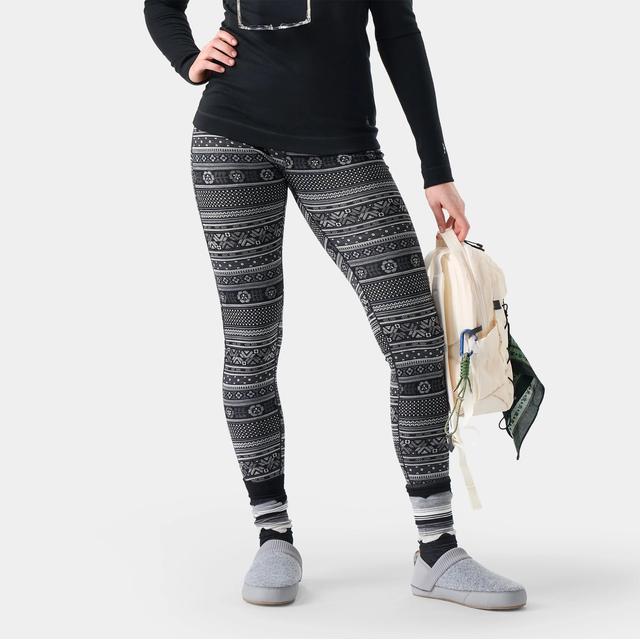 Smartwool Womens Classic Thermal Merino Base Layer Bottom R36 Black Teal/Charcoal