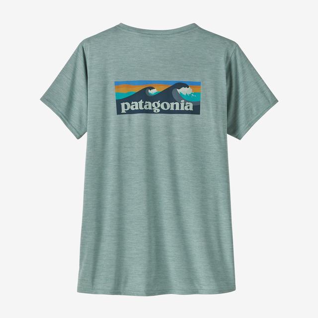 Patagonia Women&#39;s Capilene Cool Daily Graphic Shirt - Waters BTX Boardshort Logo: Thermal Blue X-Dye / L