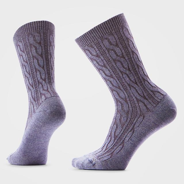 Smartwool Womens Everyday Cable Crew Socks Q51 Chalk Violet