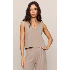 Z Supply W Sloane V-Neck Tank SGY Stone Gray