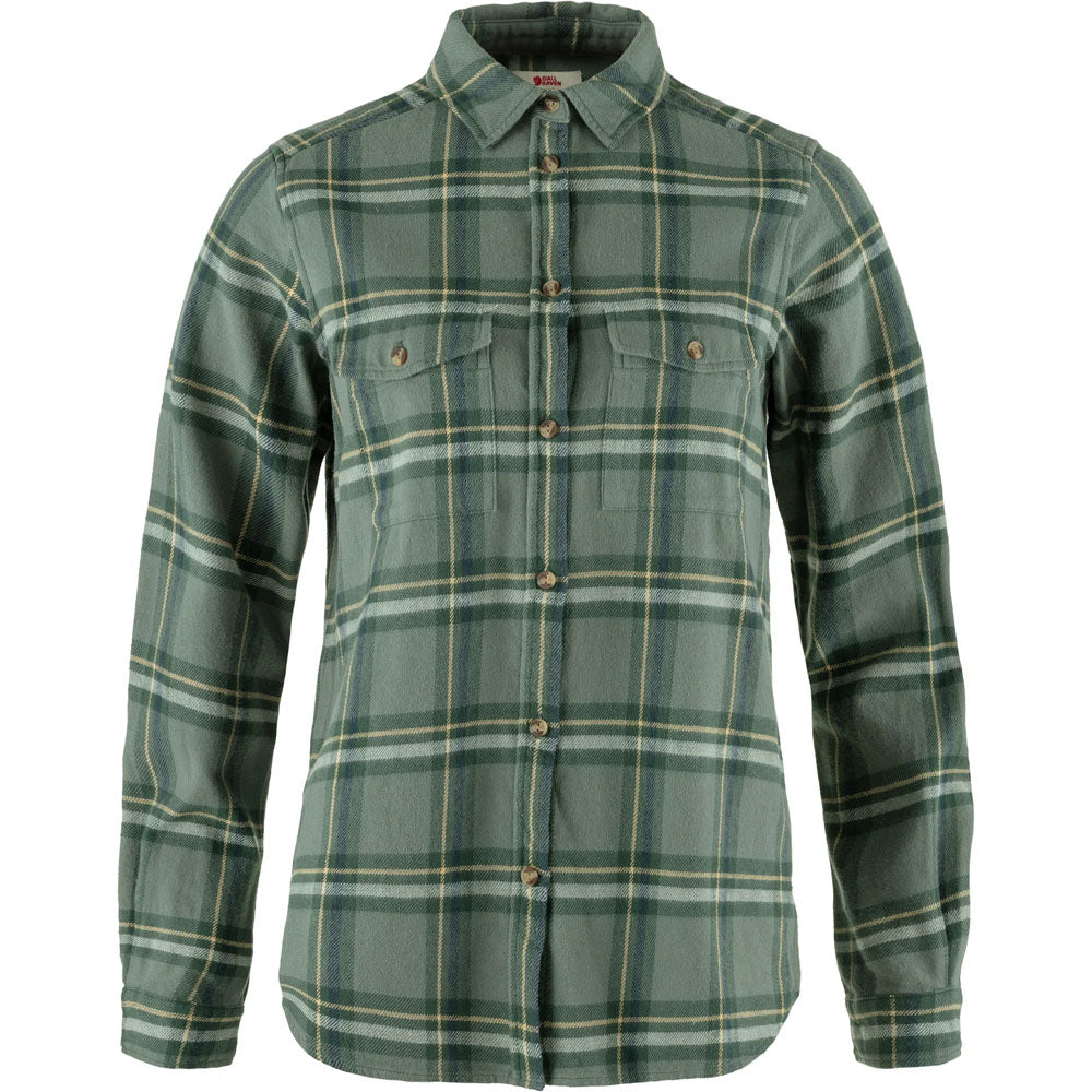 Fjallraven Women's Ovik Heavy Flannel Shirt Patina Green-Deep Patina