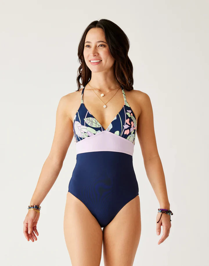 Carve Designs Women&#39;s Dahlia One Piece 056 Brigitte w/ Navy