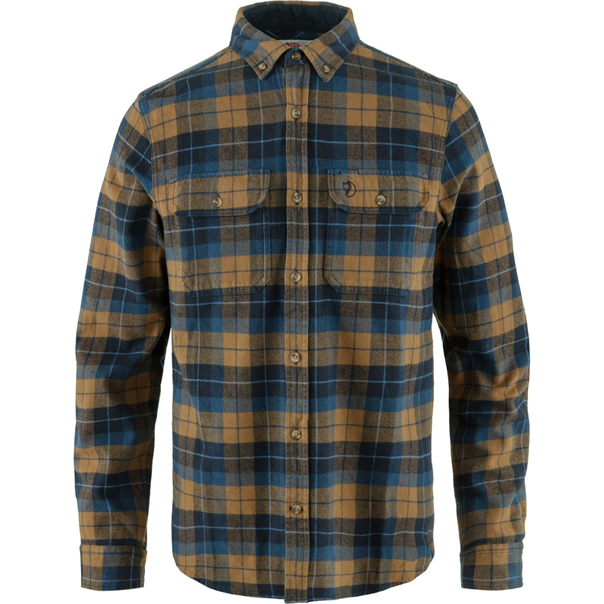 Fjallraven Mens Singi Heavy Flannel Shirt Dark Navy-Buckwheat Brown