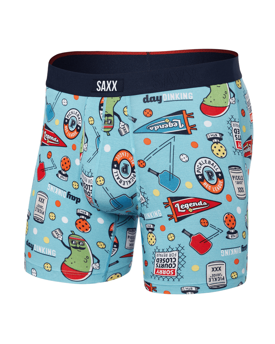 Saxx Underwear Co. M Vibe Xtra Super Soft BB Fly PIK Pickleball Legends/Aqua