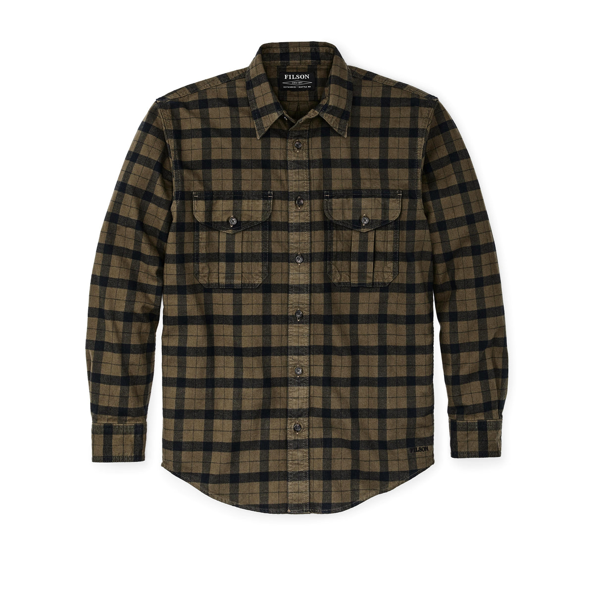 Filson Men&#39;s Alaskan Guide Shirt Otter Green/Black Black