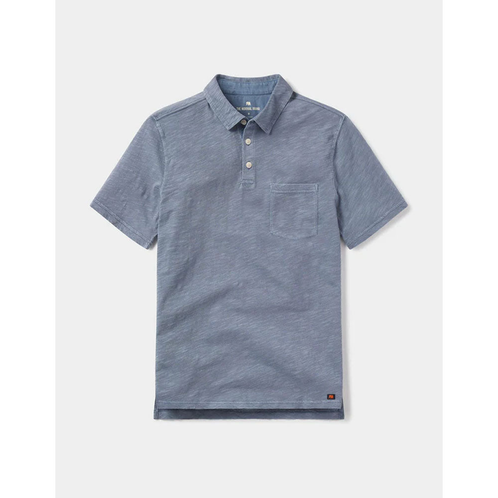 The Normal Brand Men's Vintage Slub Pocket Polo Light Indigo