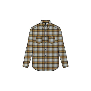 Prana Mens Dolberg Flannel Shirt 206 Cavern