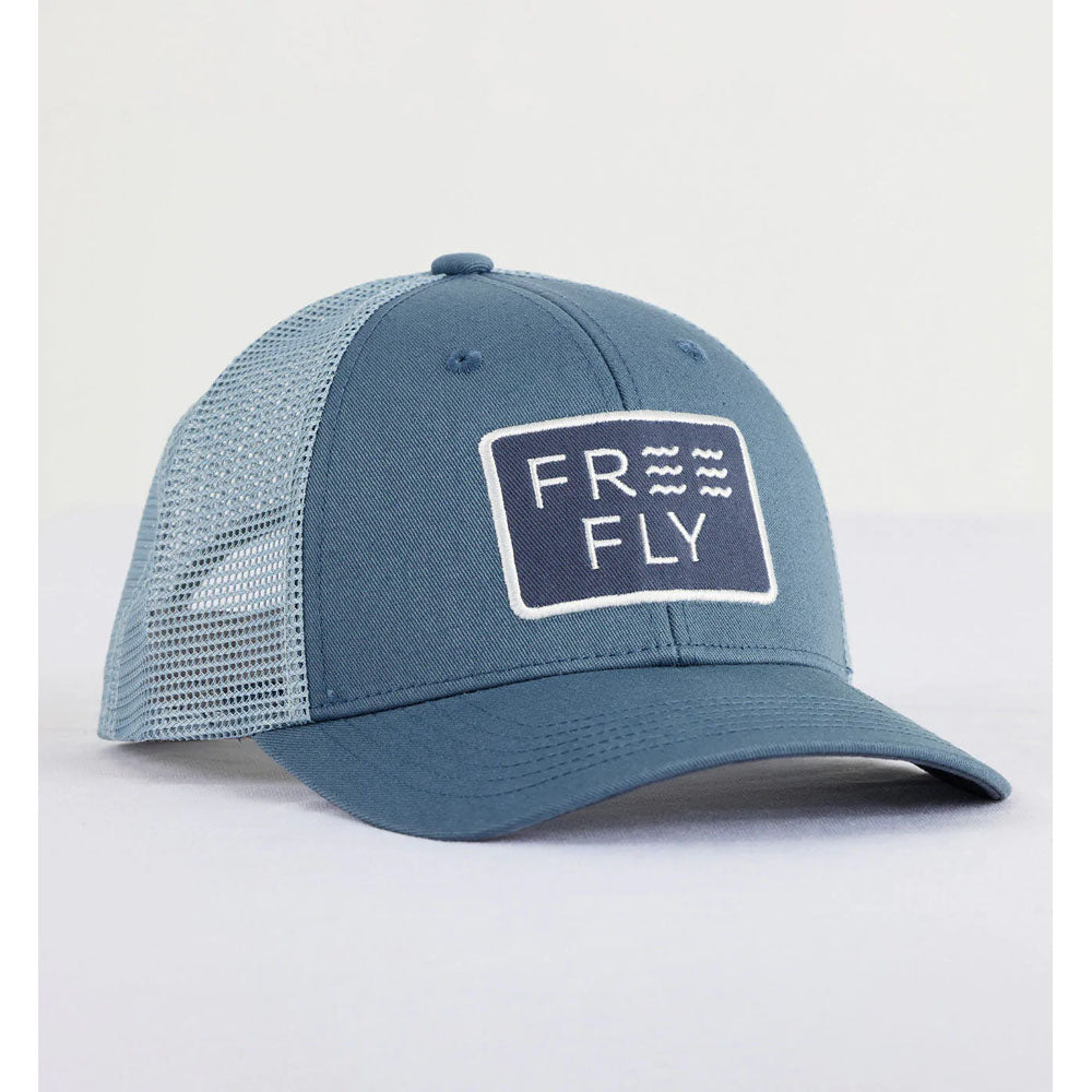 Free Fly Apparel Wave Trucker Hat Slate Blue