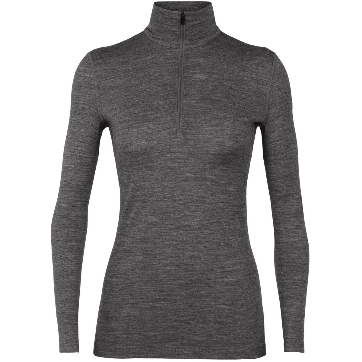 Icebreaker Women's Merino 200 Oasis Long Sleeve Half Zip Thermal Top Gritstone Heather