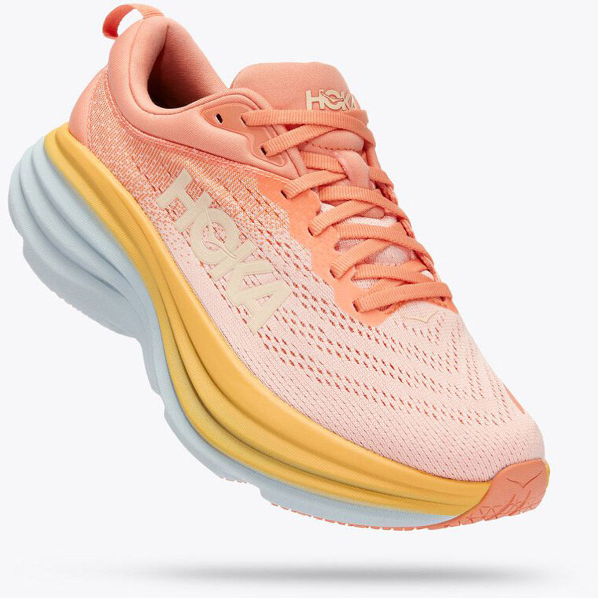 Hoka Women's Bondi 8 Shell Coral/Peach Parfait