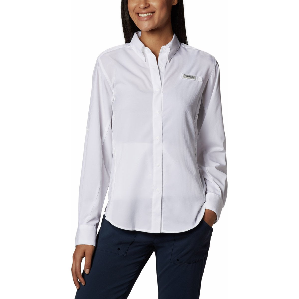 Columbia Women's PFG Tamiami II Long Sleeve Shirt White