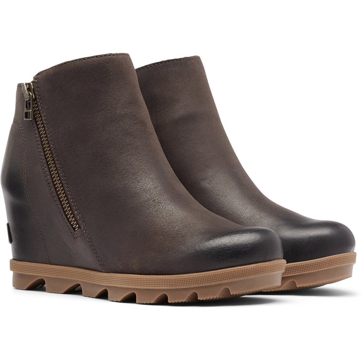 Sorel Women's Joan of Arctic Wedge II Zip Bootie Blackened Brown