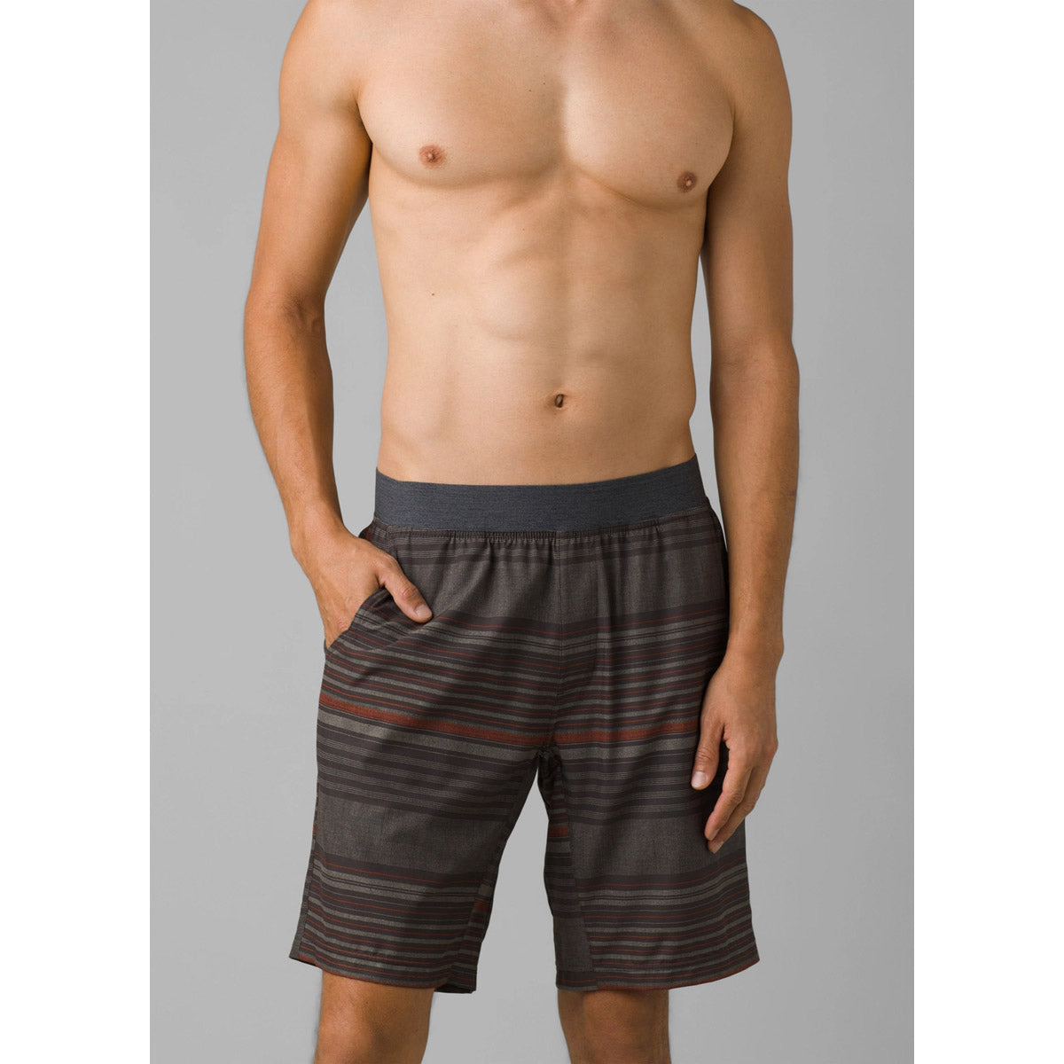 Prana Men's Super Mojo Short II Black Olive tripe / S