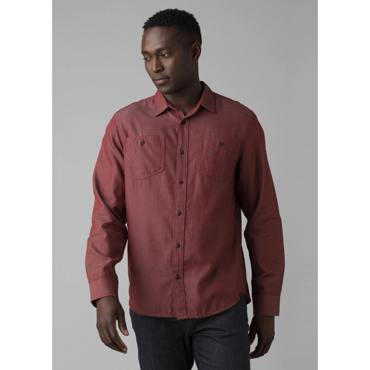 Prana Men's Dolberg Flannel Shirt Rhubarb Heather