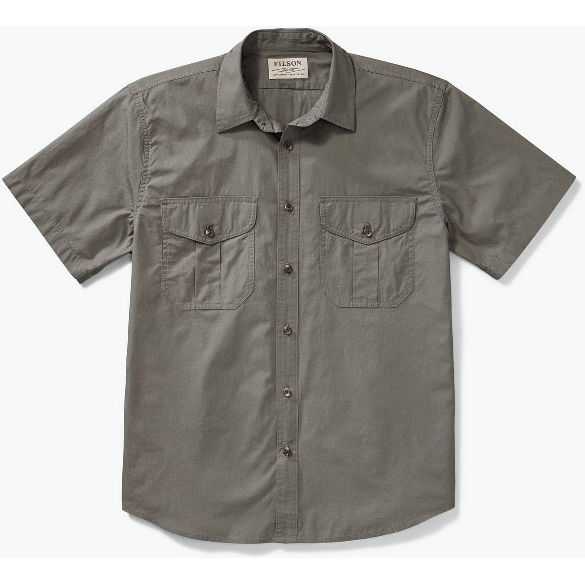 Filson Men's Feather Cloth Short Sleeve Shirt Light Olive