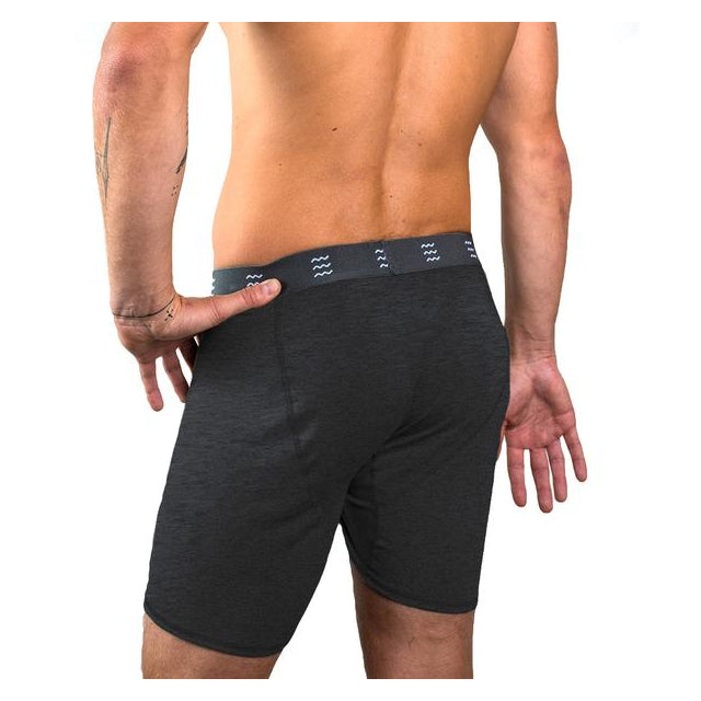 Free Fly Apparel Men's Bamboo Comfort Boxer Brief Heather Black
