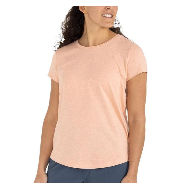 Free Fly Apparel Women's Bamboo Current Tee Orange Dusk